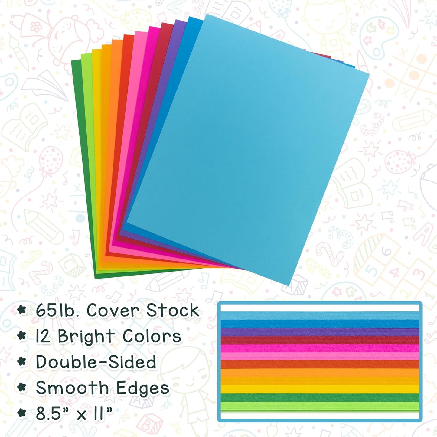 Hygloss Light Orange Bright Colored Cardstock - 8.5x11-Inch, 90 Sheets, 65 lb/ 176 gsm, Fade-Resistant, Acid-Free Color Card Stock Paper
