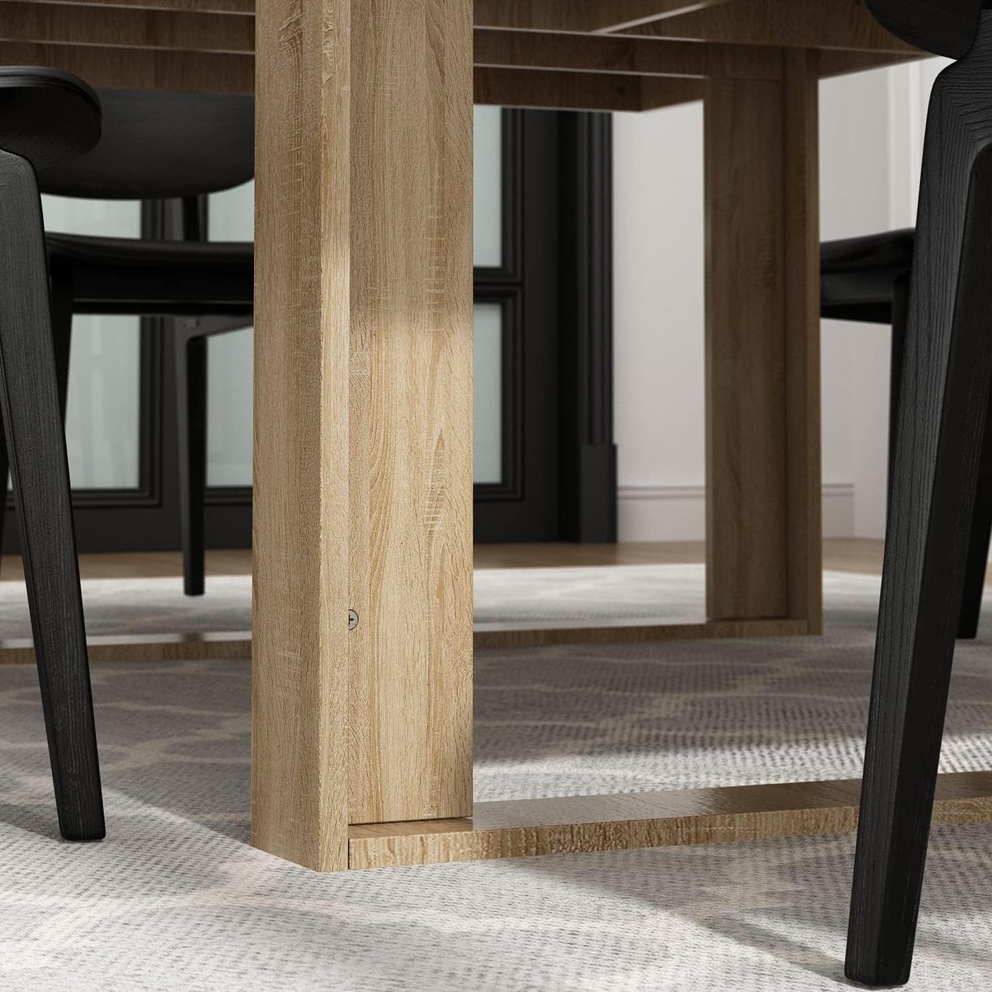 ECACAD 7FT Conference Table for 6-8 People, Large Rectangular Meeting Table, Modern Seminar Table for Office Meeting Conference Room, Brown (86.6”L x 47.2”W x 29.4”H)