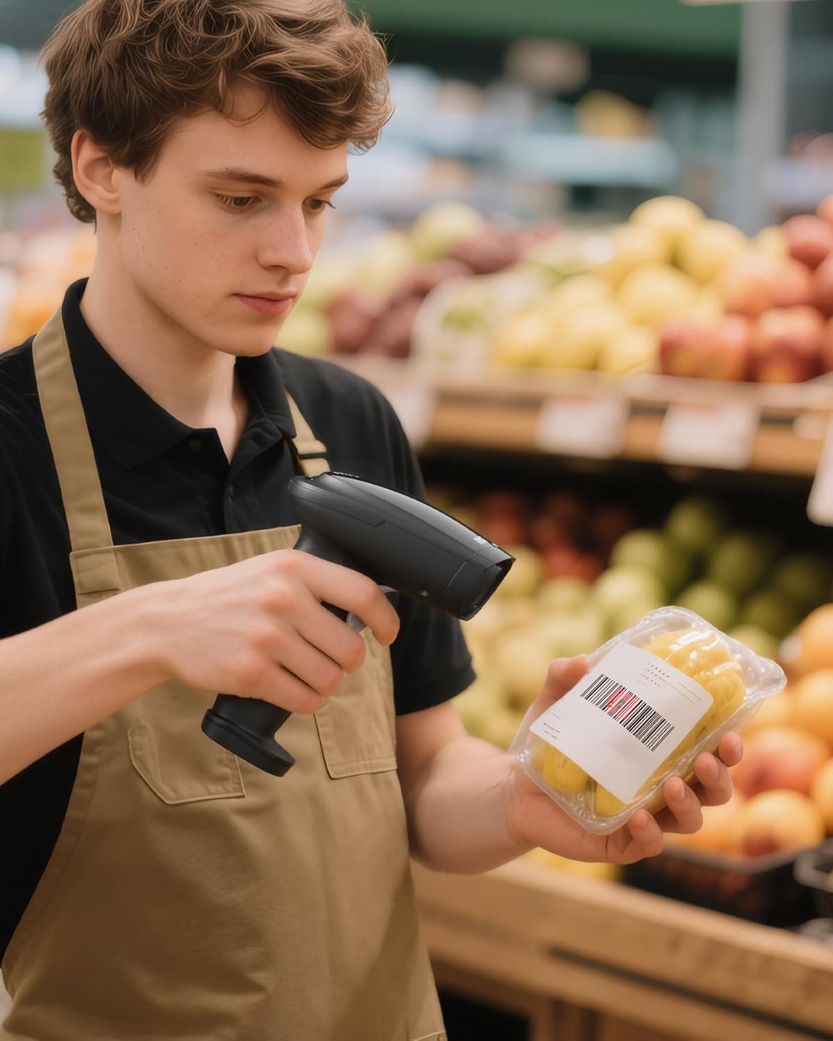 Inateck 2D Barcode Scanner, Wireless Bluetooth QR Barcode Scanner, Handheld Scanner with APP and SDK, 1 Charge for 3 Months, BCST-23 Dark Gray