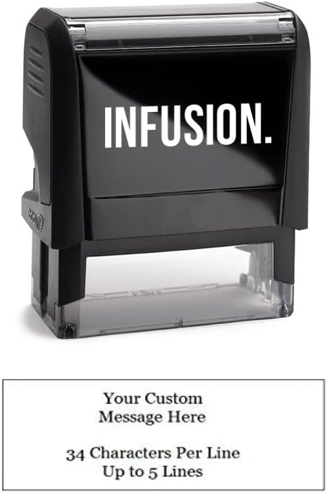 Infusion Self-Inking Custom Rubber Stamp (Personal or Business Use) - Choose from 16 Colors (7/8" x 2-1/4")