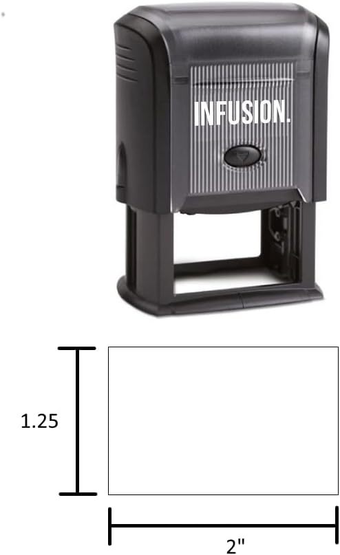 Infusion Self-Inking Custom Rubber Stamp (Personal or Business Use) - Choose from 16 Colors (1-1/4" x 2")