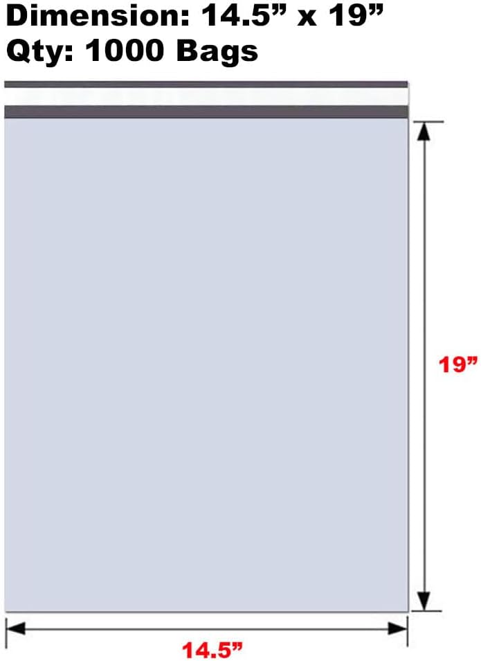 iMBAPrice 14.5x19 Inches White Poly Mailers, 1000-Pack ML Size #6 Poly Mailing Shipping Envelopes Bags, Self Seal Adhesive Waterproof and Tear Proof (Total 1000 Bags)