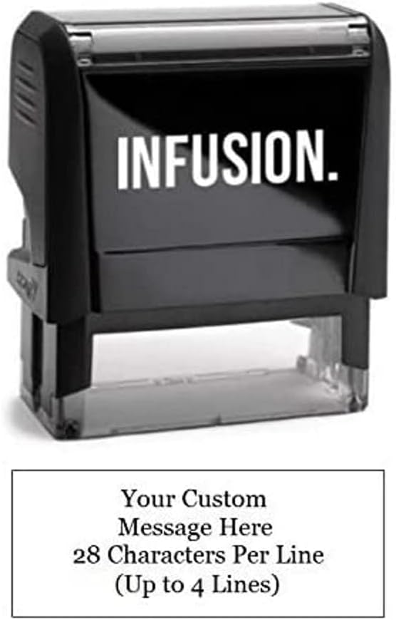 Infusion Self-Inking Custom Rubber Stamp (Personal or Business Use) - Choose from 16 Colors (3/4" x 1-7/8")