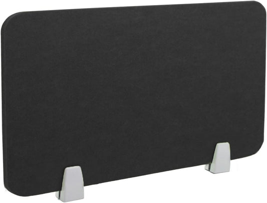 Icegrey Acoustic Desk Divider Privacy Panel Removable Sound Absorbing Desk Partition Board with 2 Clips for Student Call Centers Offices Braries Classrooms Library, Black, 35.1x11.7
