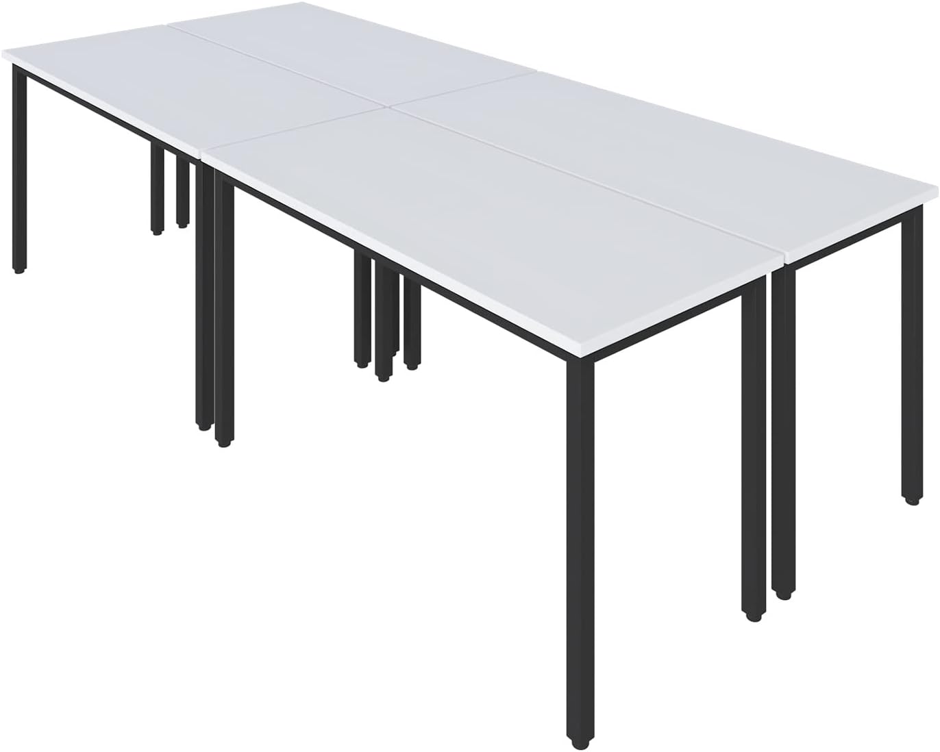 Bonzy Home Conference Tables 8ft Office Computer Desk for Meeting Room Study Writing Printer Podcast Table for 10 People 4PCS 94.4"x47.2"x29.5", White