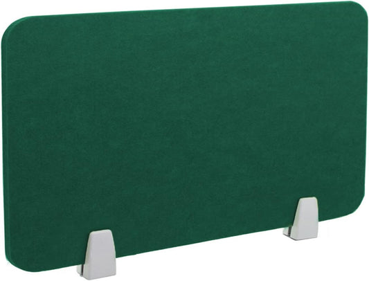 Icegrey Acoustic Desk Divider Privacy Panel Removable Sound Absorbing Desk Partition Board with 2 Clips for Student Call Centers Offices Braries Classrooms Library, Dark Green, 19.5x15.6