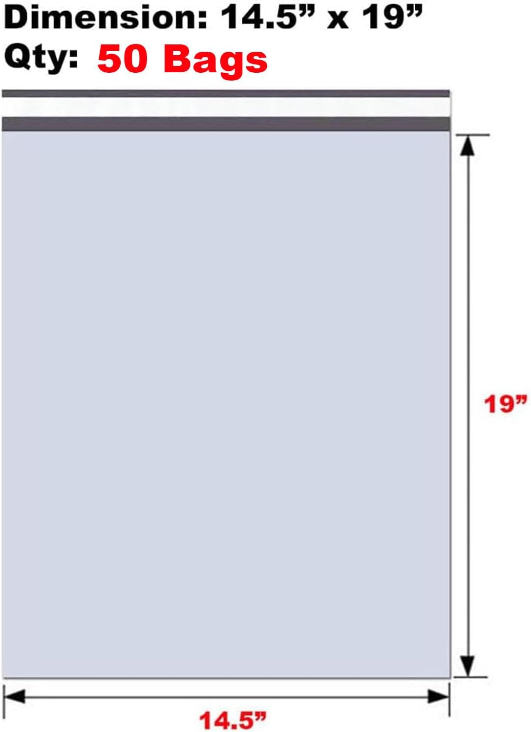 iMBAPrice 50 - 14.5x19 Premium Matte Finish Self-Sealing Non-Padded White Poly Mailers/Mailing Envelopes/Bags (iMBA-6PM-50)