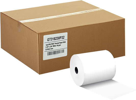 (32) GORILLA SUPPLY Thermal Paper Receipt Roll Clover Station Solo Duo TM-T88 T20 T90 Bixolon SRP-350 370, POS/Cash Register Paper, BPA Free, 3.125 x 230 ft, 32 Rolls