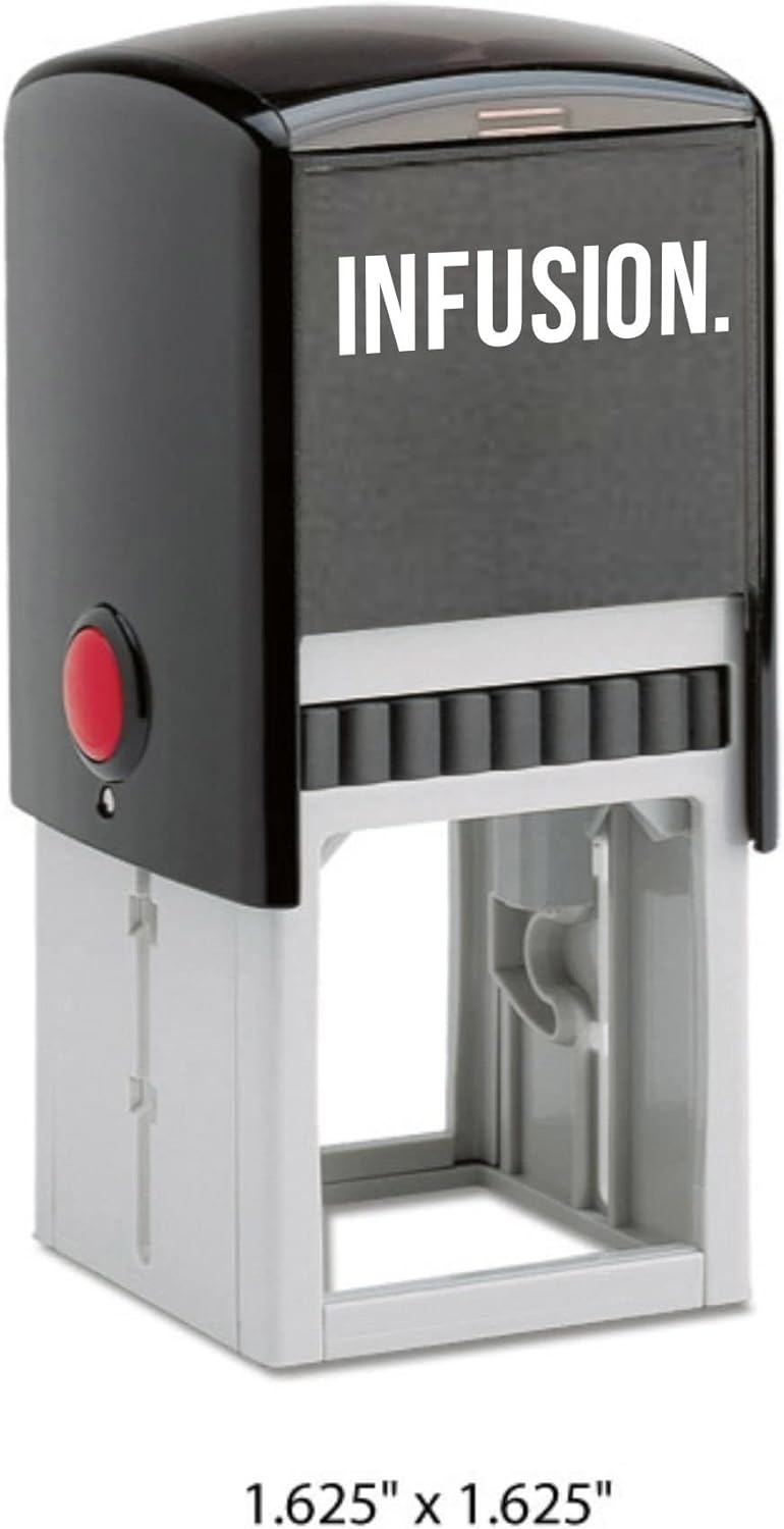 Infusion Self-Inking Custom Rubber Stamp (Personal or Business Use) - Choose from 16 Colors (1-5/8" x 1-5/8")