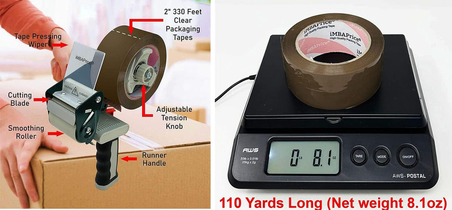 iMBAPrice - 2-inches x 110 Yards, Pack of 36 Tan/Brown Color Packing Shipping Storage Box Sealing Packaging Tape, Office & Storage