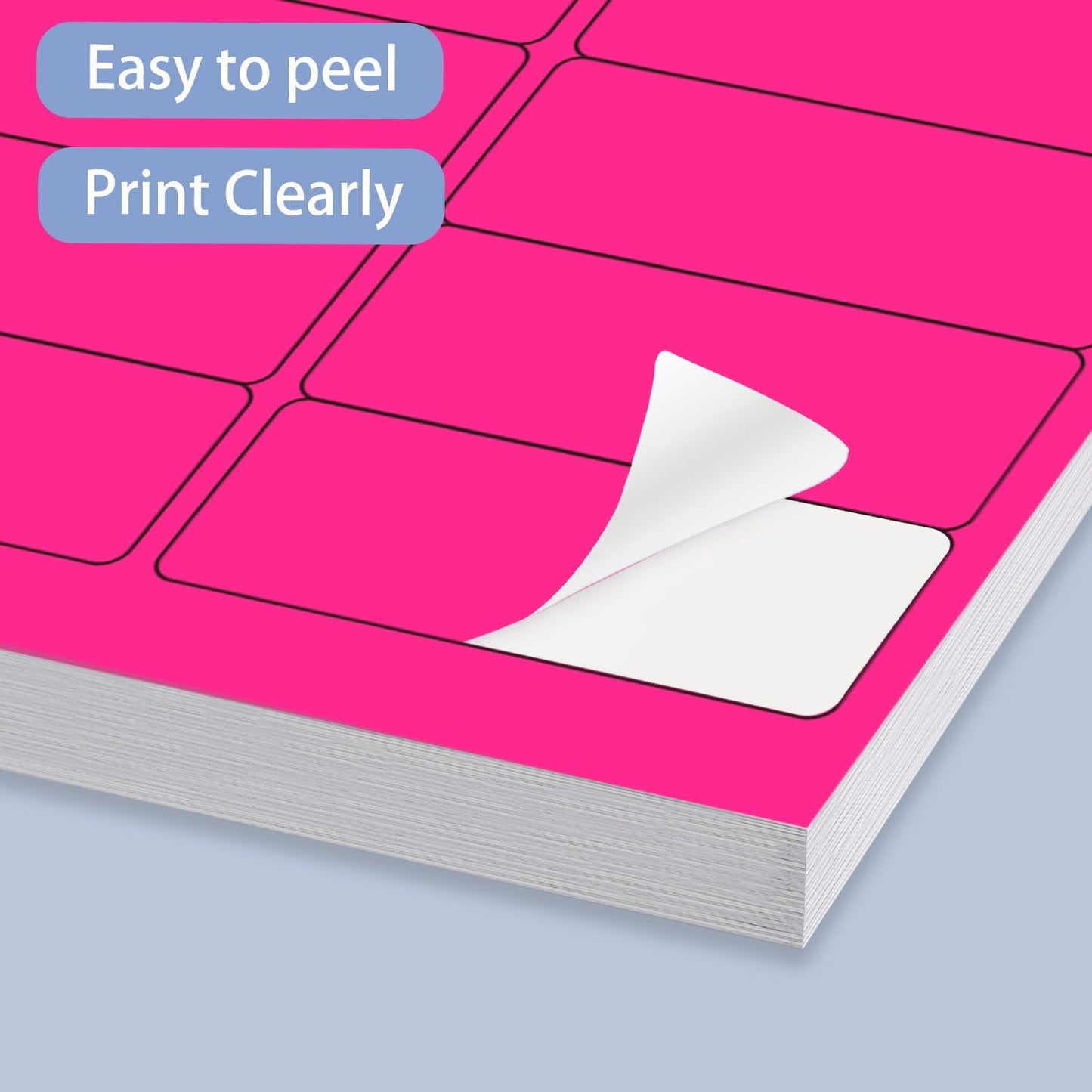 1" x 2-5/8" Colored Labels Stickers, Fluorescent Bright Moving Labels for Laser/Inkjet Printer Permanent Adhesive- 600 Pcs