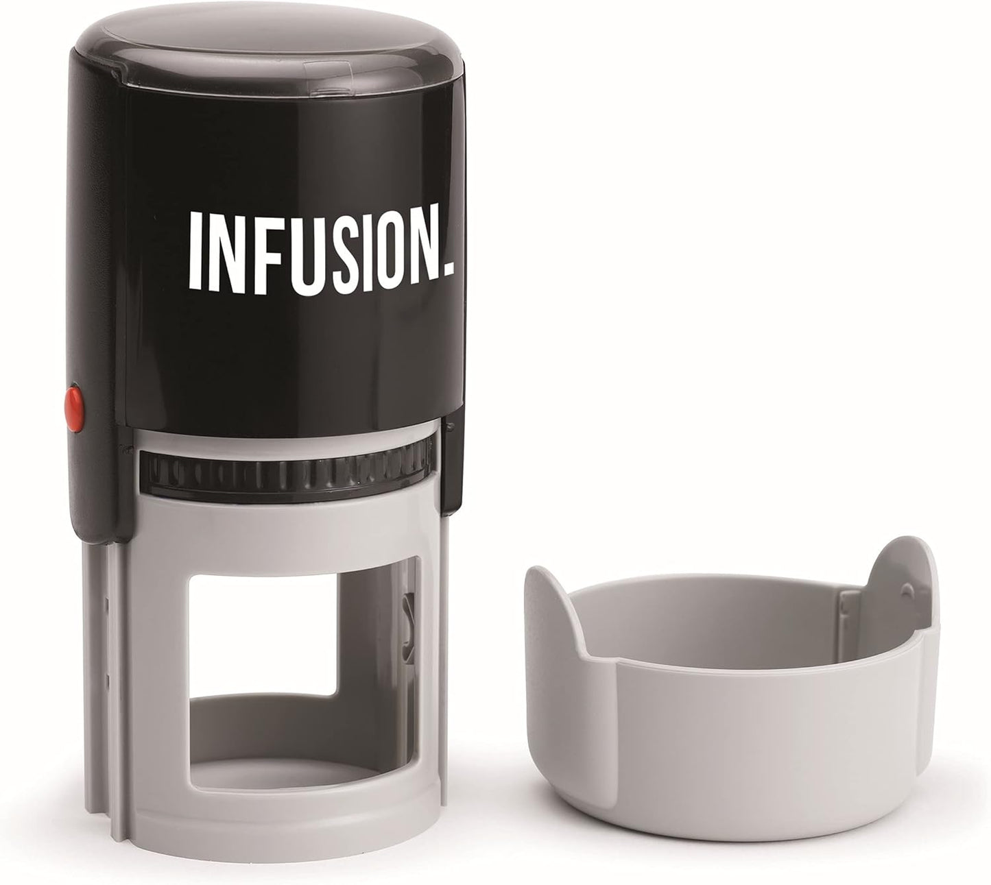 Infusion Custom Text Round Self-Inking Rubber Stamp (2" Diameter) - Up to 2 Lines with Circle Border