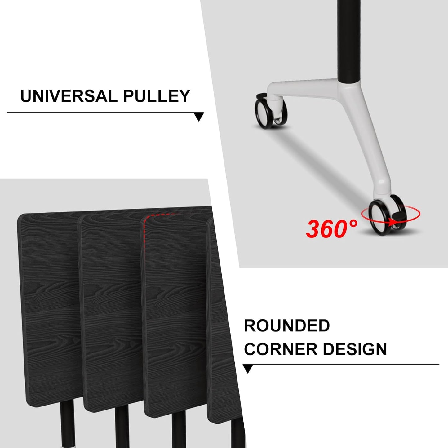 Conference Room Table with Flip-Top Design for Dynamic Meetings, Business Table Computer Desk with Heavy-Duty Frame,Foldable Seminar Meeting Tables for Home Office (4, F, 55.1IN)