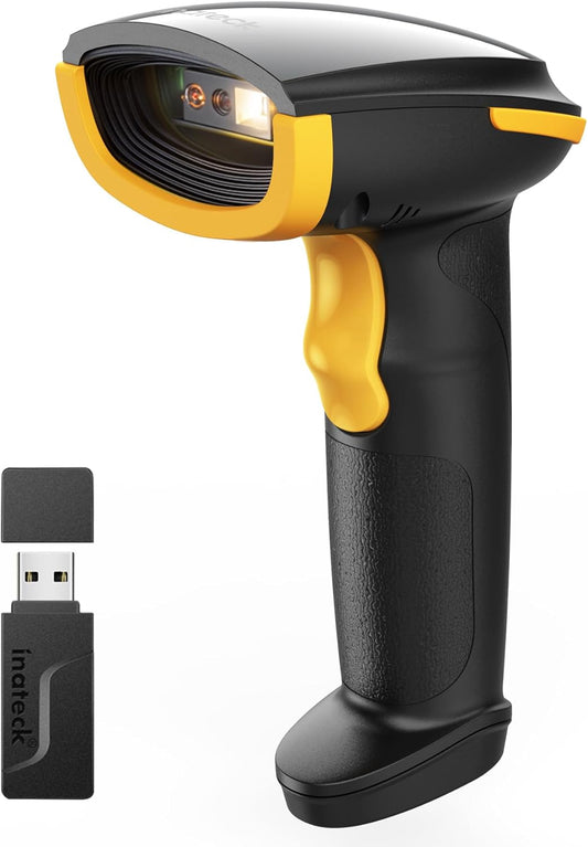 Inateck 2D Barcode Scanner, Wireless Bluetooth QR Barcode Scanner, Handheld Scanner with APP and SDK, 1 Charge for 3 Months, BCST-23