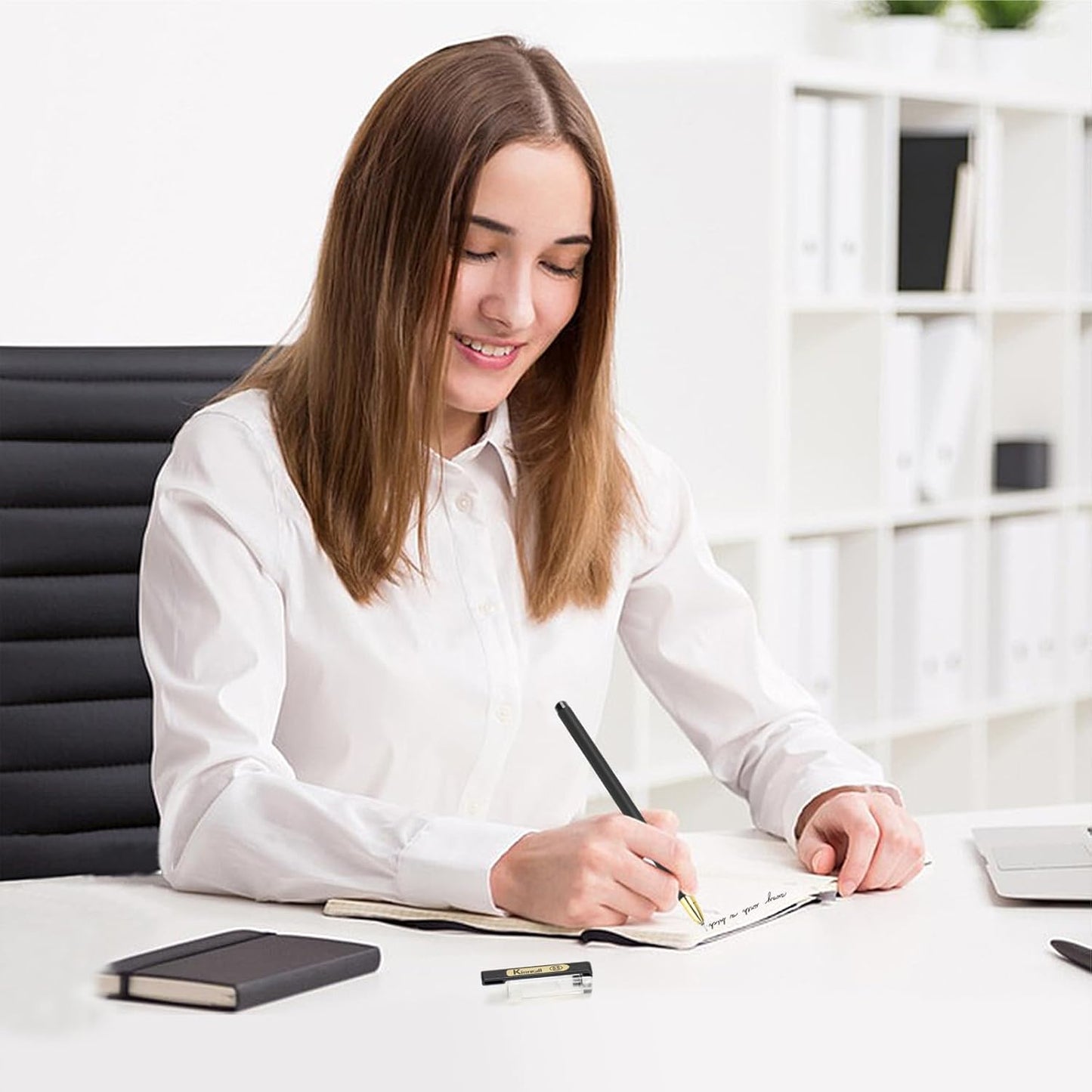 0.5mm Black Gel Pens, Fine Point Smooth Writing - Pack of 10 Bulk Ink, Rollerball Fine Tip Pens for Office School Archival Supplies