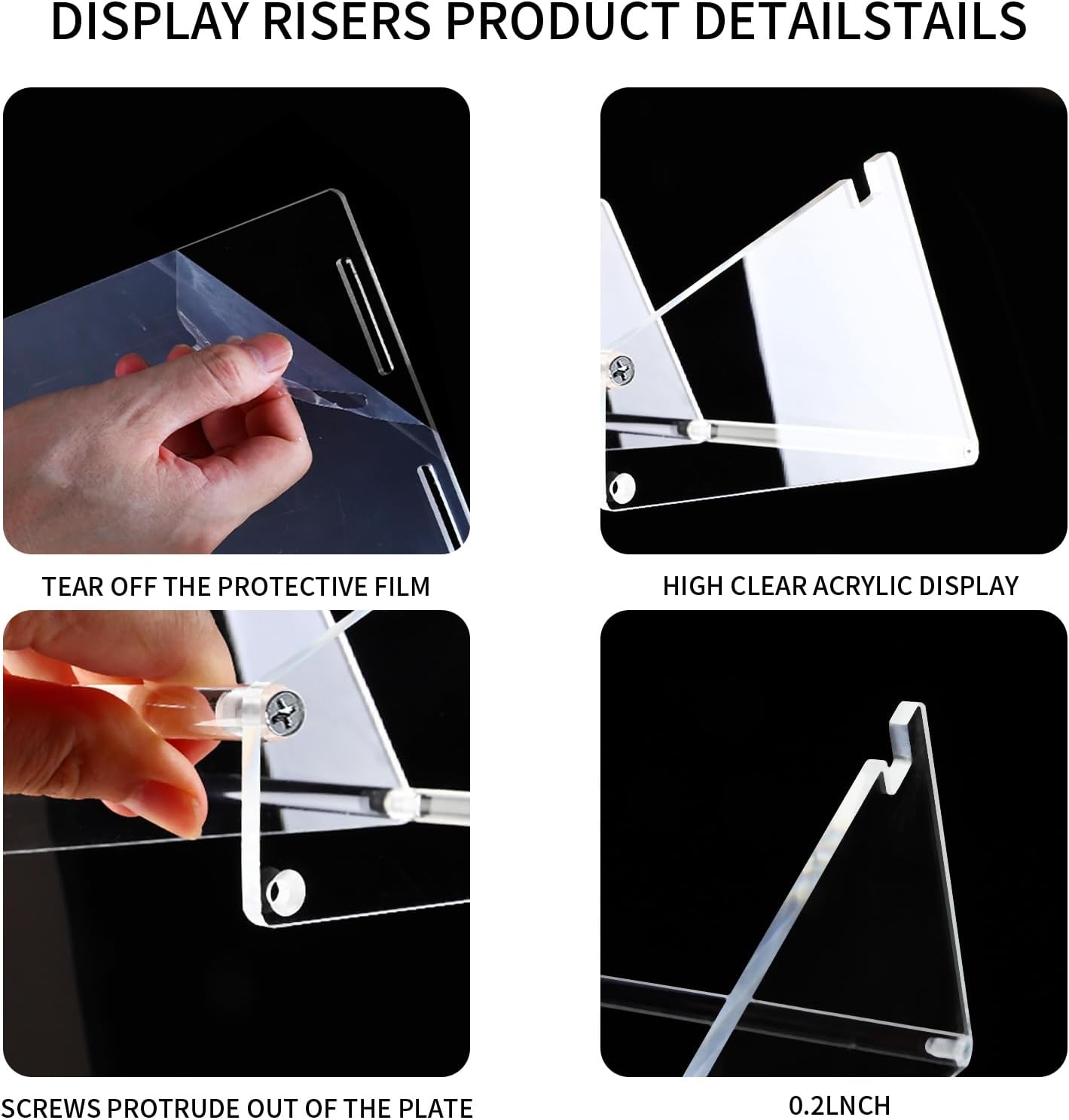 (2 Tier Acrylic Label Paper Stand) Label Roll Holder for Rolls and Fanfold Labels,Acrylic Label Holder for Thermal Printer,Desktop Label Printer Holder for Home,Office,Study,Small Business