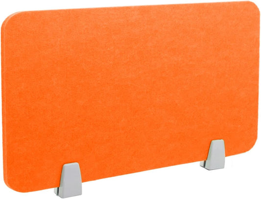 Icegrey Acoustic Desk Divider Privacy Panel Removable Sound Absorbing Desk Partition Board with 2 Clips for Student Call Centers Offices Braries Classrooms Library, Orange, 19.5x15.6