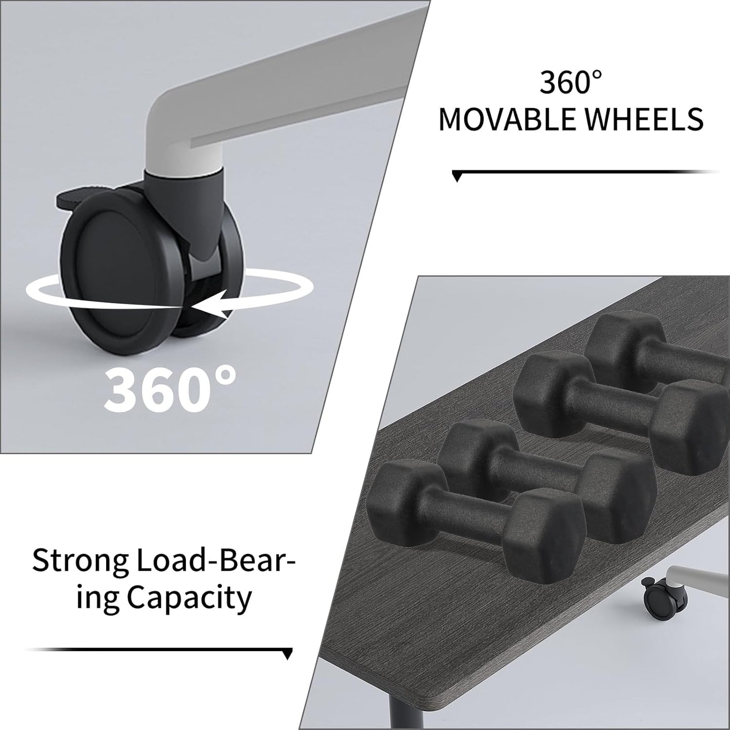 Conference Room Table with Flip-Top Design for Dynamic Meetings, Business Table Computer Desk with Heavy-Duty Frame,Foldable Seminar Meeting Tables for Home Office (6, B, 47.2IN)
