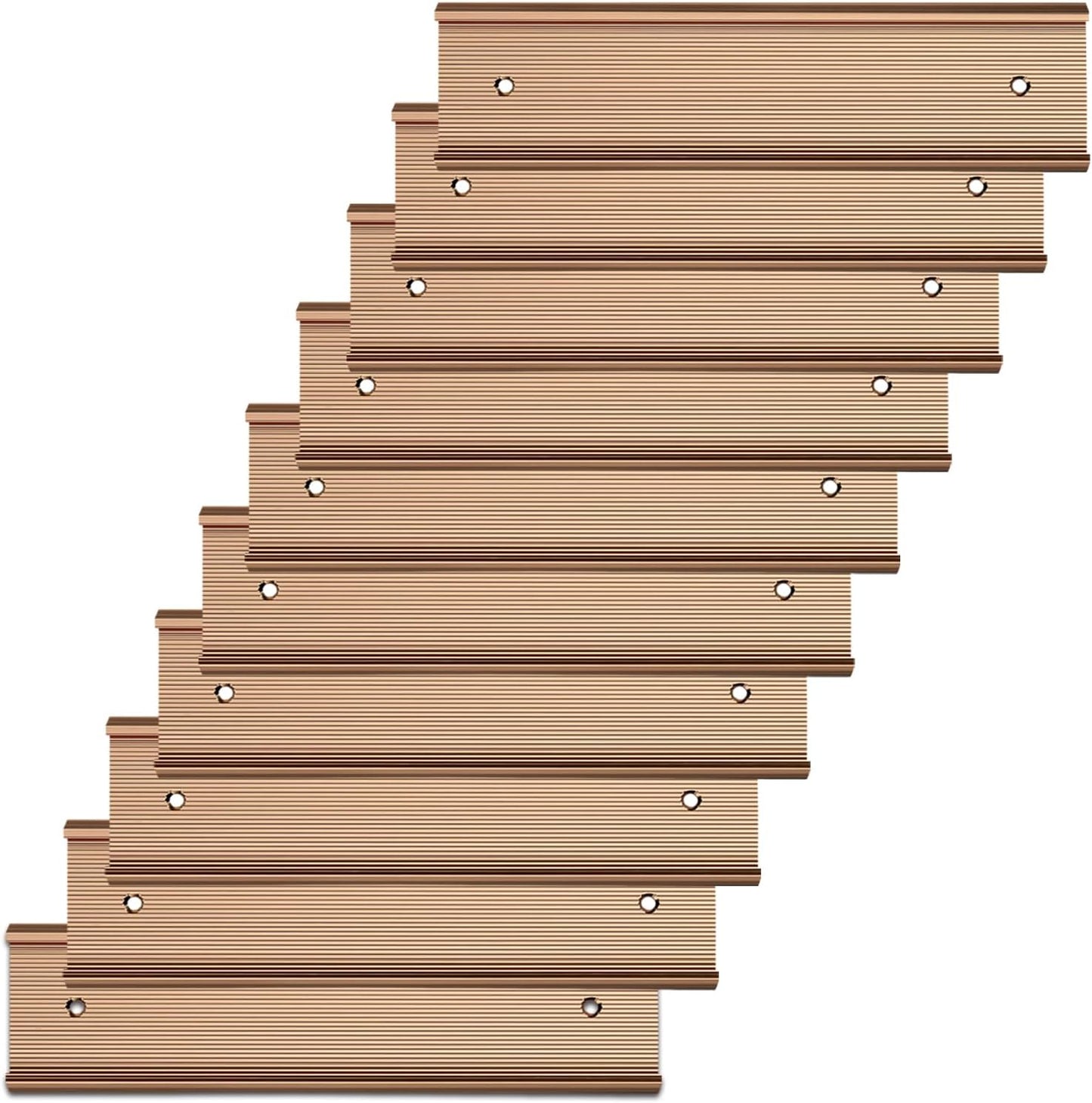 10 Pack Aluminum Name Plate Holders for Door or Wall, 2” x 8” Office Wall Mount Name Plate Holder with Textured Design and Double Sided Tape, for Office, Business, Meeting Room (Rose Gold)