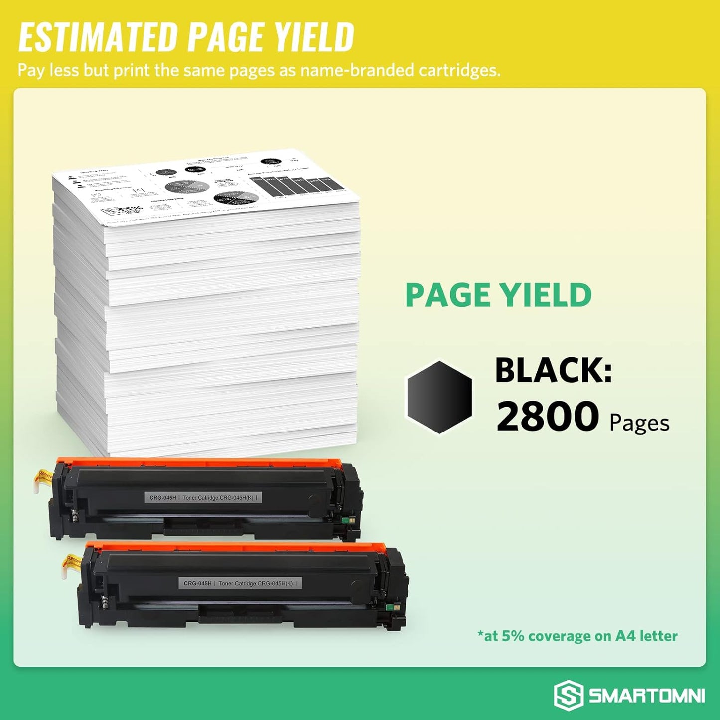 045H CRG-045H High Yield Compatible Toner Cartridges Replacement for Canon 045H 045 H for Canon ImageCLASS MF634Cdw MF632Cdw LBP612C LBP611 MF631Cn MF633Cdw LBP613Cdw MF635Cx (2K)