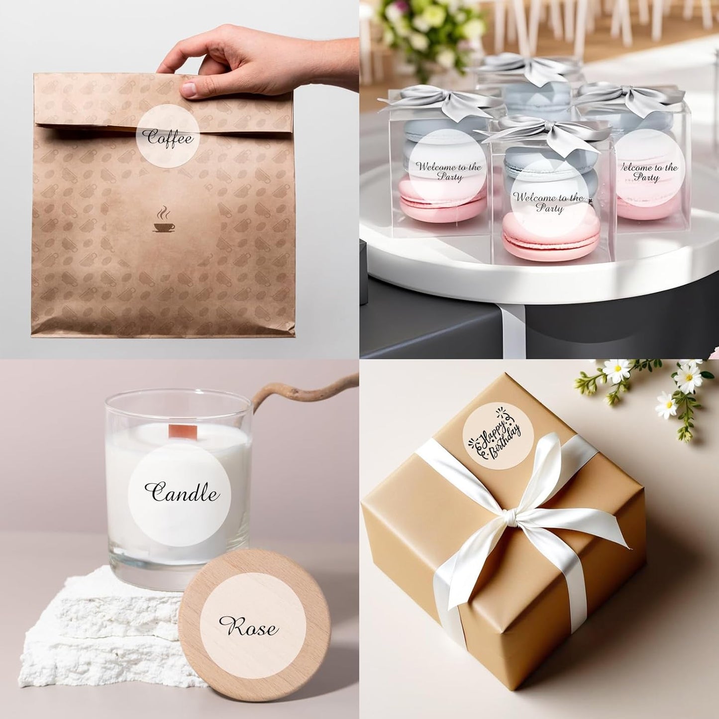 1.5" Transparent Thermal Label Stickers,Waterproof Thermal Printer Sticker Labels for Gift Wrapping, Self-Adhesive Name Price Tag DIY Custom Logo Design (500 pcs)