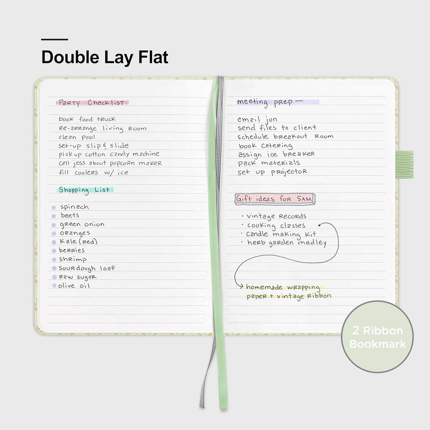 &And Per Se Lined Journal Notebook for Women&Men with Pattern, 160 Pages 100GSM Thick Paper, A5 Hardcover Journals for Writing(Light Green)