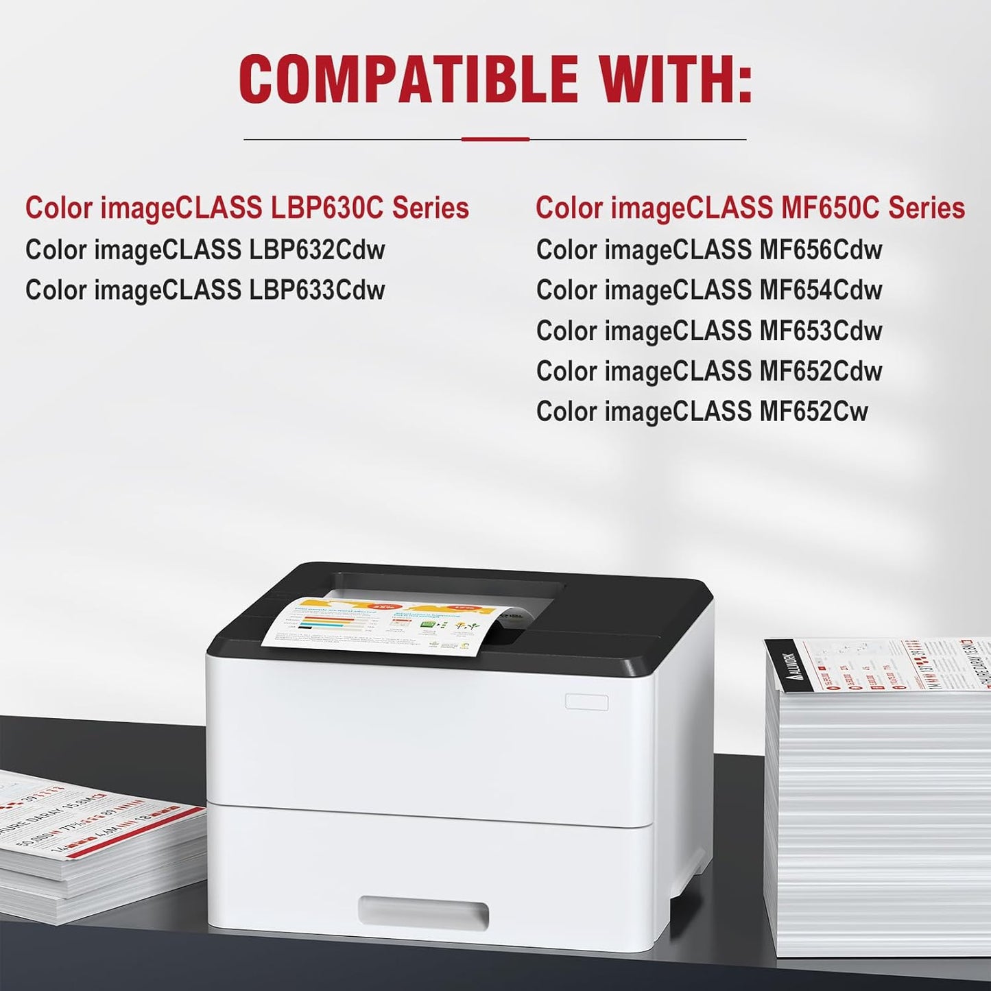 067H 067 Black Toner Cartridge Compatible Replacement for Canon 067H 067 High Capacity Works for Canon Color imageCLASS MF650C MF656Cdw MF653Cdw MF654Cdw LBP630C LBP632Cdw Printer 1-Pack with Chip