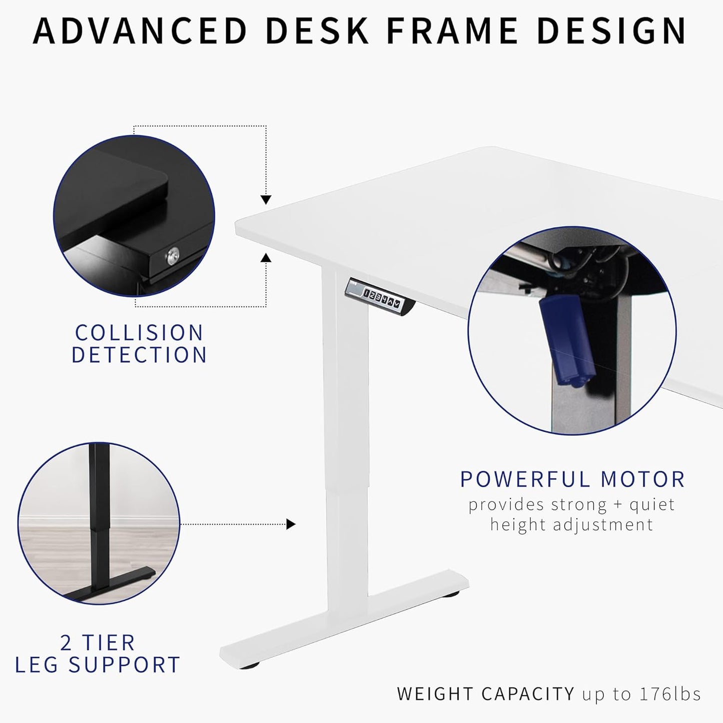 VIVO Large Electric 83 x 30 in Standing Desk, Memory Height Adjustment, 1B Series, White Top White Frame, DESK-KIT-1W8W