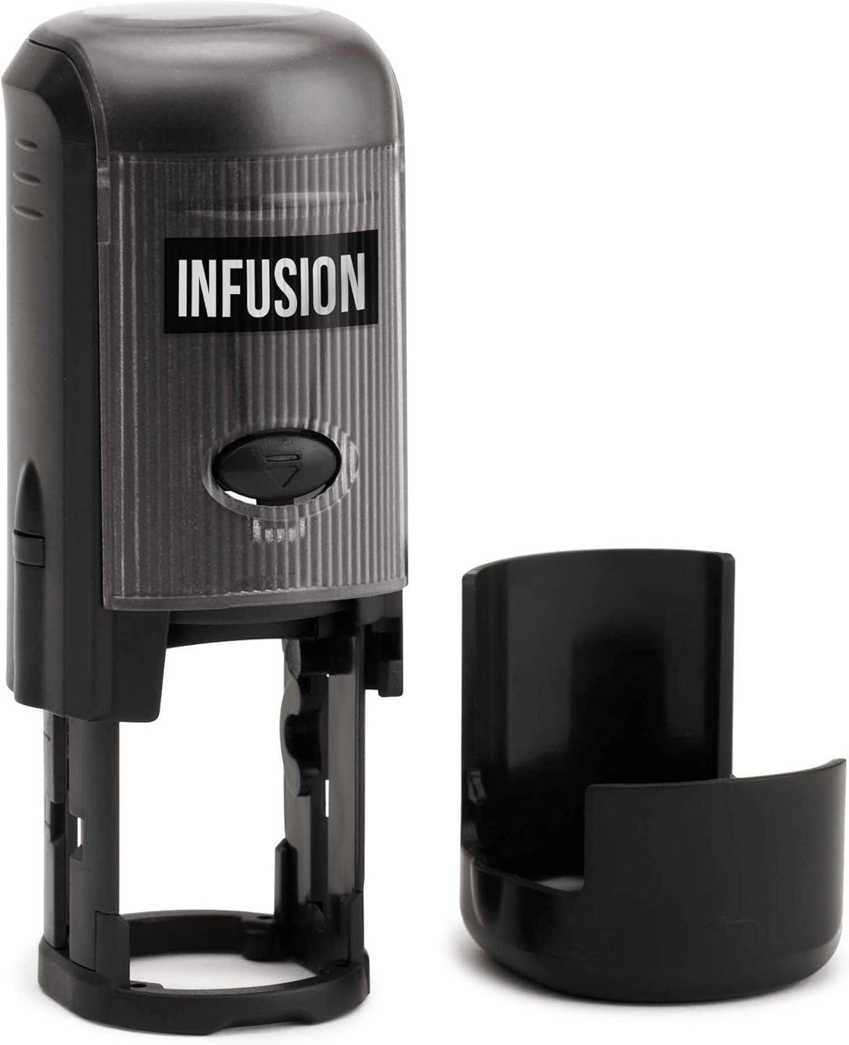 Infusion Custom Text Round Self-Inking Rubber Stamp (1" Diameter) - Up to 2 Lines with Circle Border