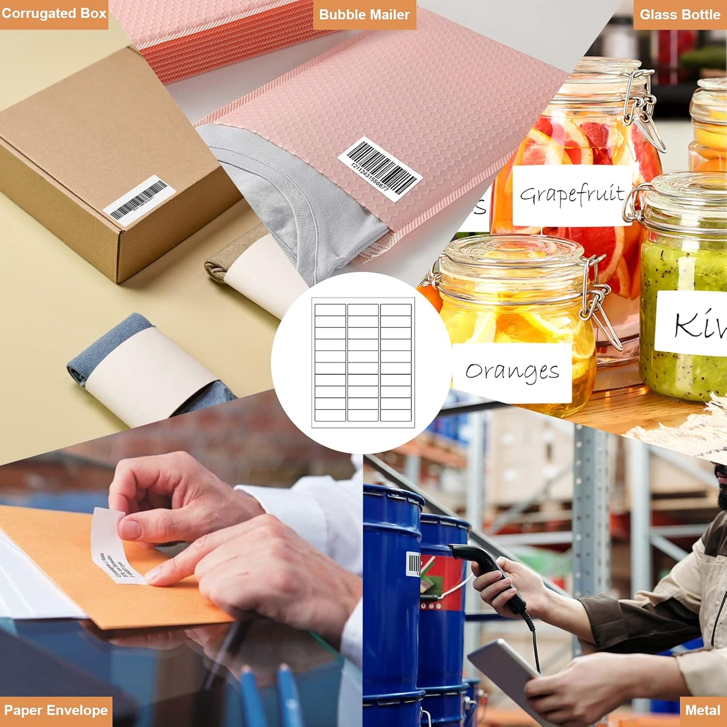 1" X 2-5/8" 30 Up Mailing Labels for Laser/Inkjet Printer,Address Labels,Thermal Labels for Printer,Shipping Mailing Labels (100 Sheets - 3000 Labels)