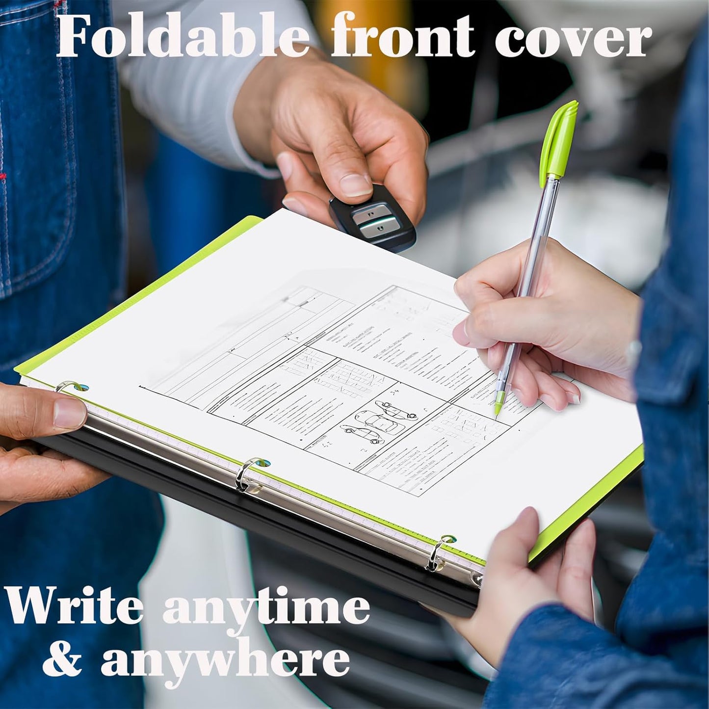 INFUN Telescoping 3 Ring Binder - 12 PCS, Portable 0.75 inch Plastic 3 Ring Binder with Telescoping Spine ，Binders with Foldable Front Cover Holds 8.5" x 11" Paper for School,Office and Homes