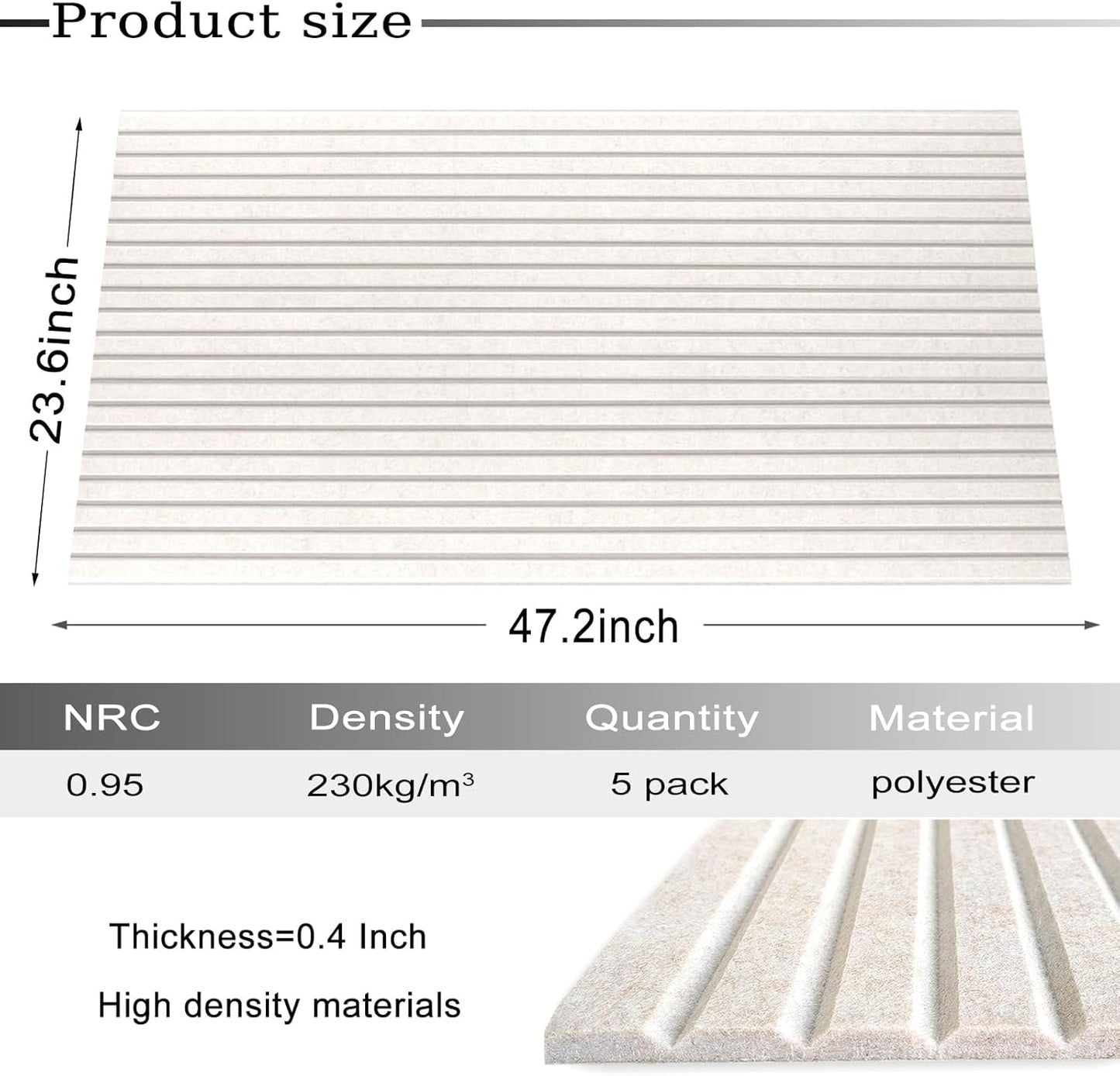 10 Pack Large Acoustic Panels, 48"X24"X0.4" Sound Proof Foam Panels for Walls, Sound Dampening Panels, Sound proof panels for walls, Soundproof Wall Panels for Home Studio&Office Decor.(Light camel)