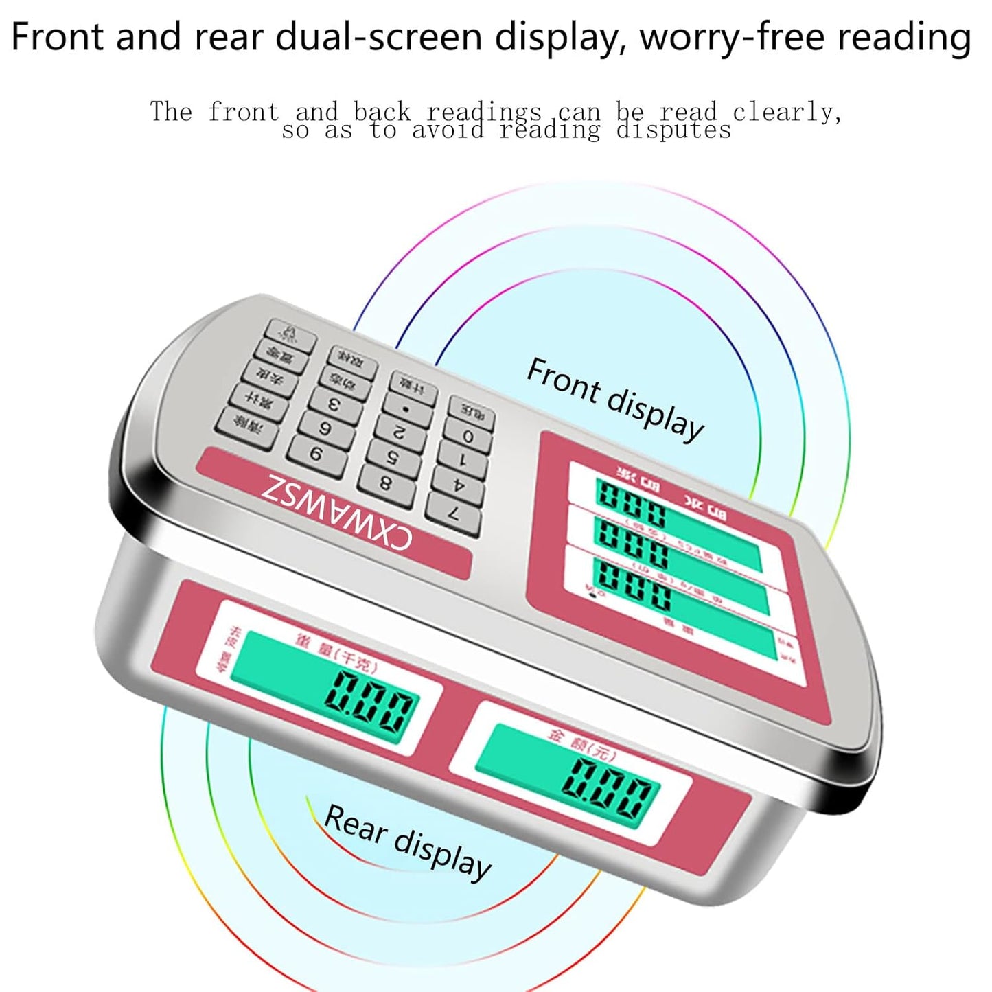 Industrial Platform Scale 660lb Floor Weight Computing Postal Scale Digital Large Scale LB/KG Perfect Foldable for Postal Luggage Shipping Mailing Weighing Double-Sided Display