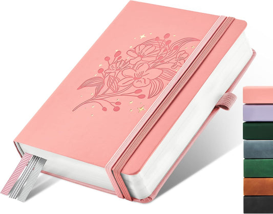 &And Per Se Lined Journal Notebook for Women&Men with Pattern, 365 Pages, 5.7'' x 8'' 100GSM Thick Paper, A5 Journals for Writing(Blush)