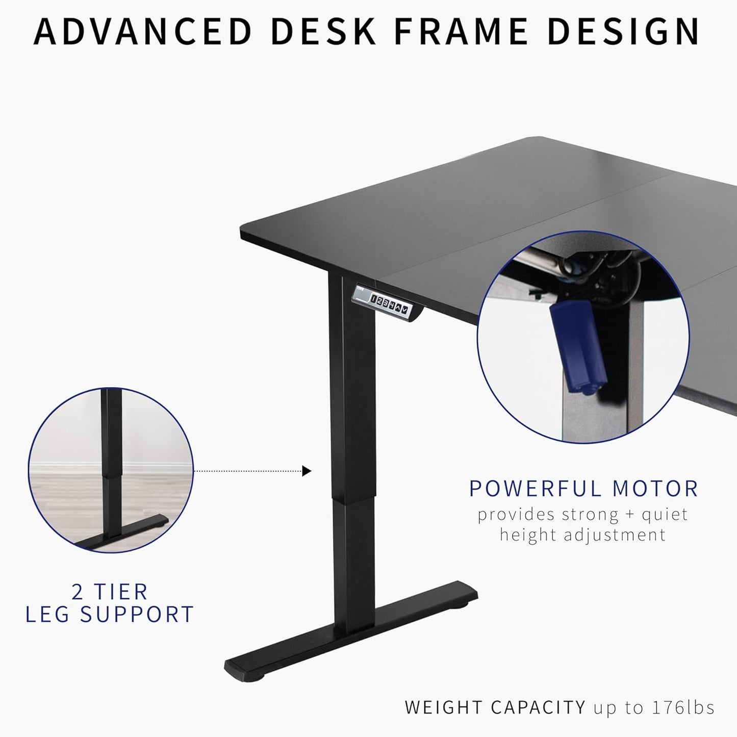 VIVO Electric 71 x 36 in Standing Desk, Memory Height Adjustment, 1B Series, White Top Black Frame, DESK-KIT-1B7W-36