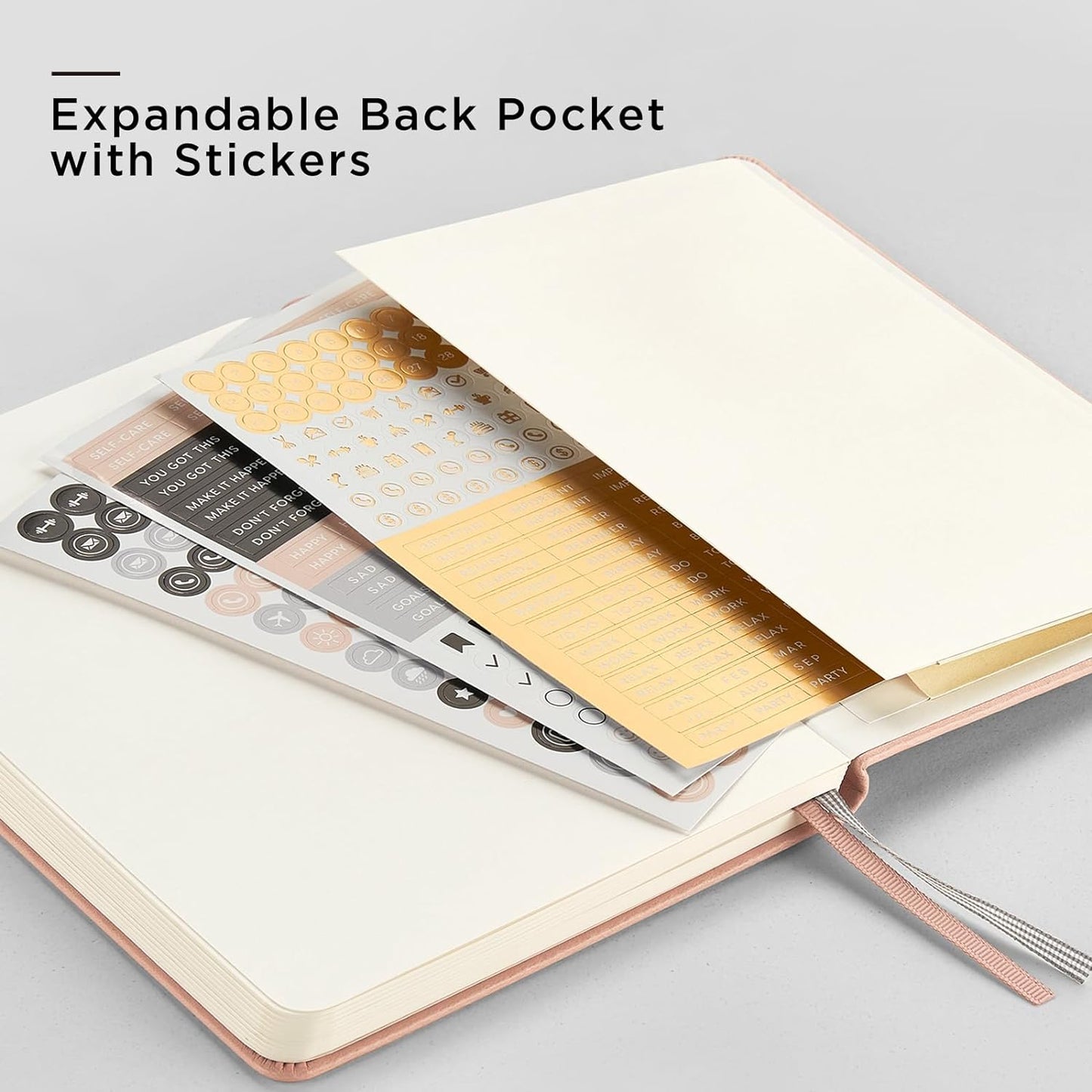 &And Per Se Dotted Journal Notebook, A5 Hardcover Bullet Dotted Journal, 160 Pages 100 gsm Thick Dotted Paper, 3 Sheets of Stickers Included - 5.7'' x 8''（Red）