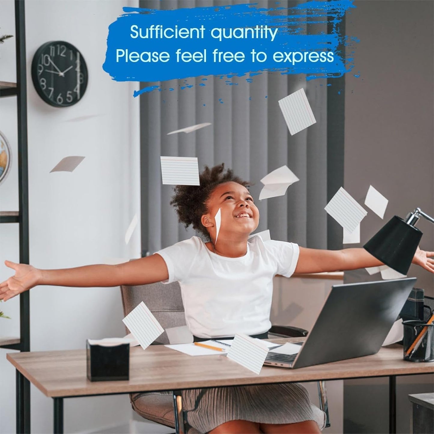 Index Cards 3x5, Ruled White Flash Cards for Studying, File Note Cards, 300 Pcs Lined Flashcards for Office and School Supplies