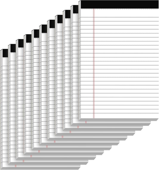 10 Pack of Legal Pad Writing Pads 5" x 8" Notepad 80gsm Recycled Paper Small Legal Pads 25 Lines Note Pads Perforated Legal Pads 30 Sheets Double-Sided Printing Legal Pads for School, College, Office