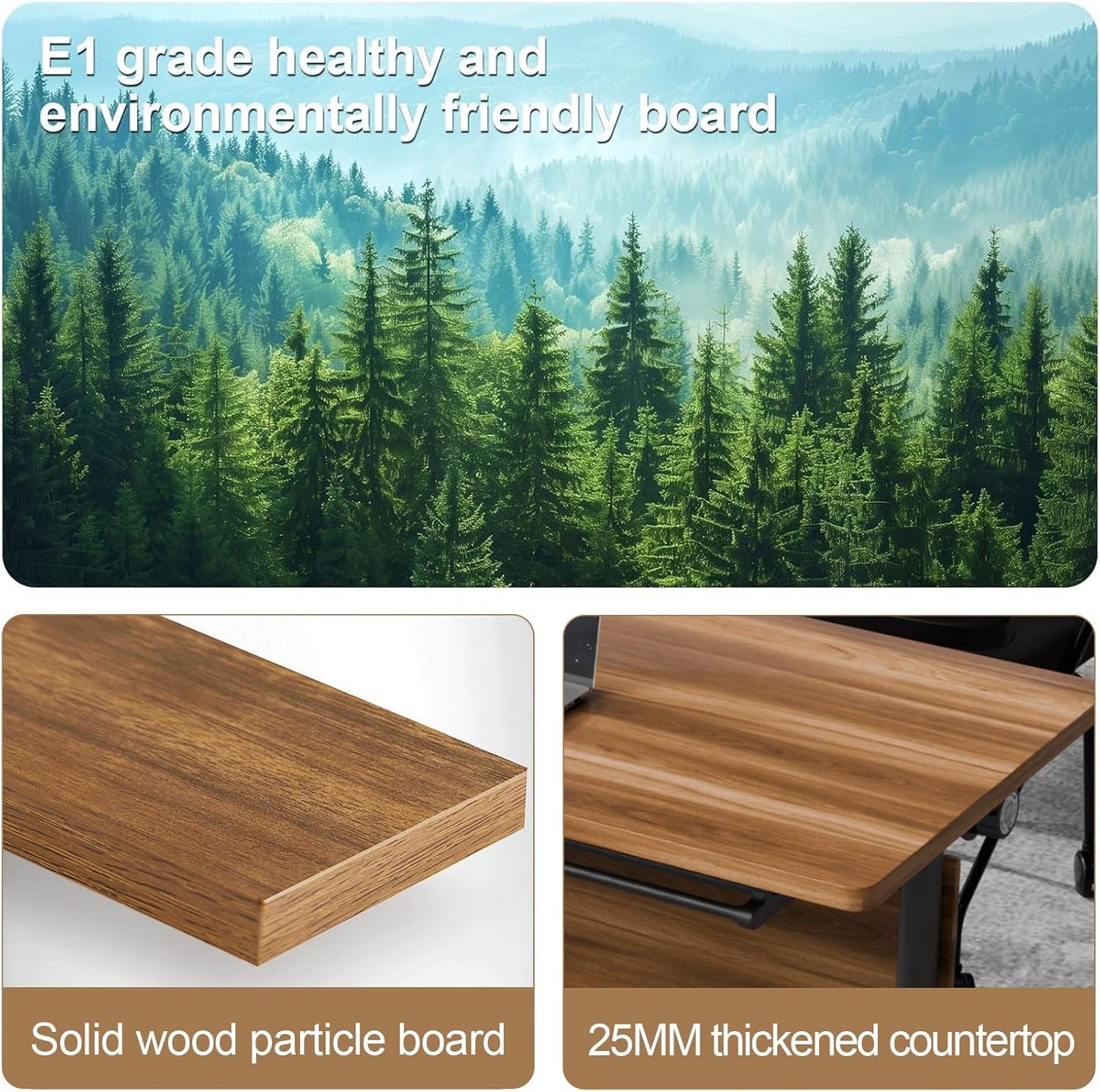 Conference Room Table with Flip-Top Design for Dynamic Meetings, Business Table Computer Desk with Heavy-Duty Frame,Foldable Seminar Meeting Tables for Home Office (6, C, 55.1IN)