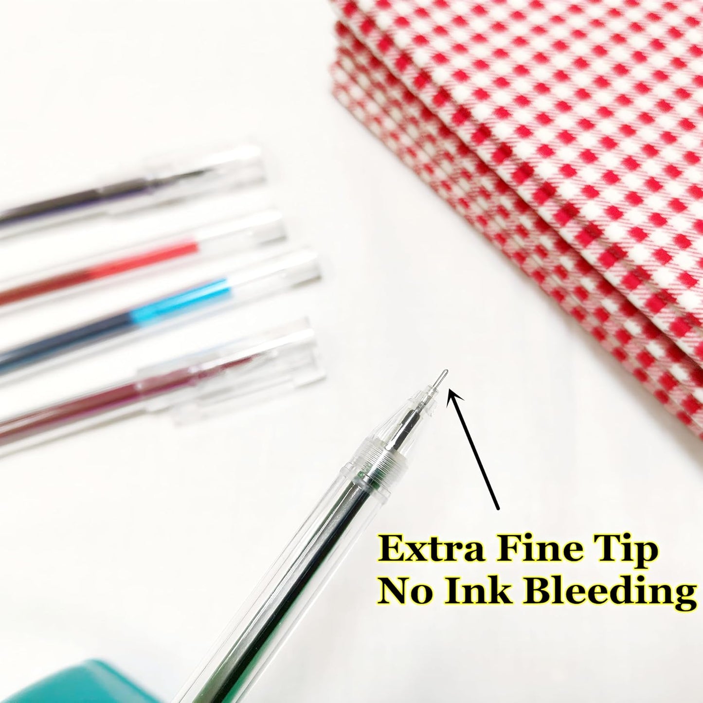 iNee 5 Colors Extra Fine Tip Water Erasable Fabric Marking Pen with 10 Free Refills for Cross Stitch, Embroidery, Sewing, Quilting