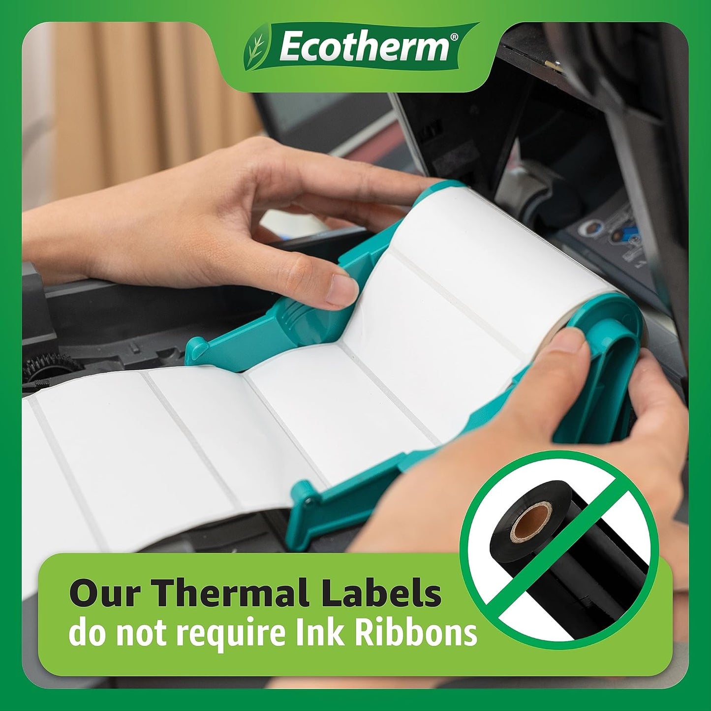 1.2" x .85" Thermal Labels | 6 Rolls | 16260 Labels | fits Zebra, Godex, Arkscan, iDPRT, Offnova Thermal Label Printers and More | Blank White Adhesive Stickers by Ecotherm