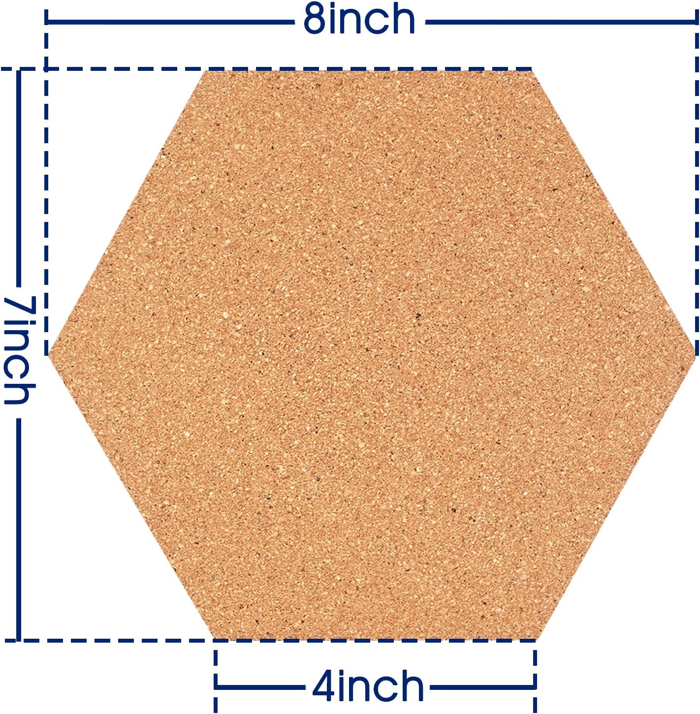 10 Pack Cork Bulletin Board Hexagon - Decorative Display Boards, 1/2" Thick Self-Adhesive Cork Board Tiles for Home Office Decor, School Message Board (10 Pcs)