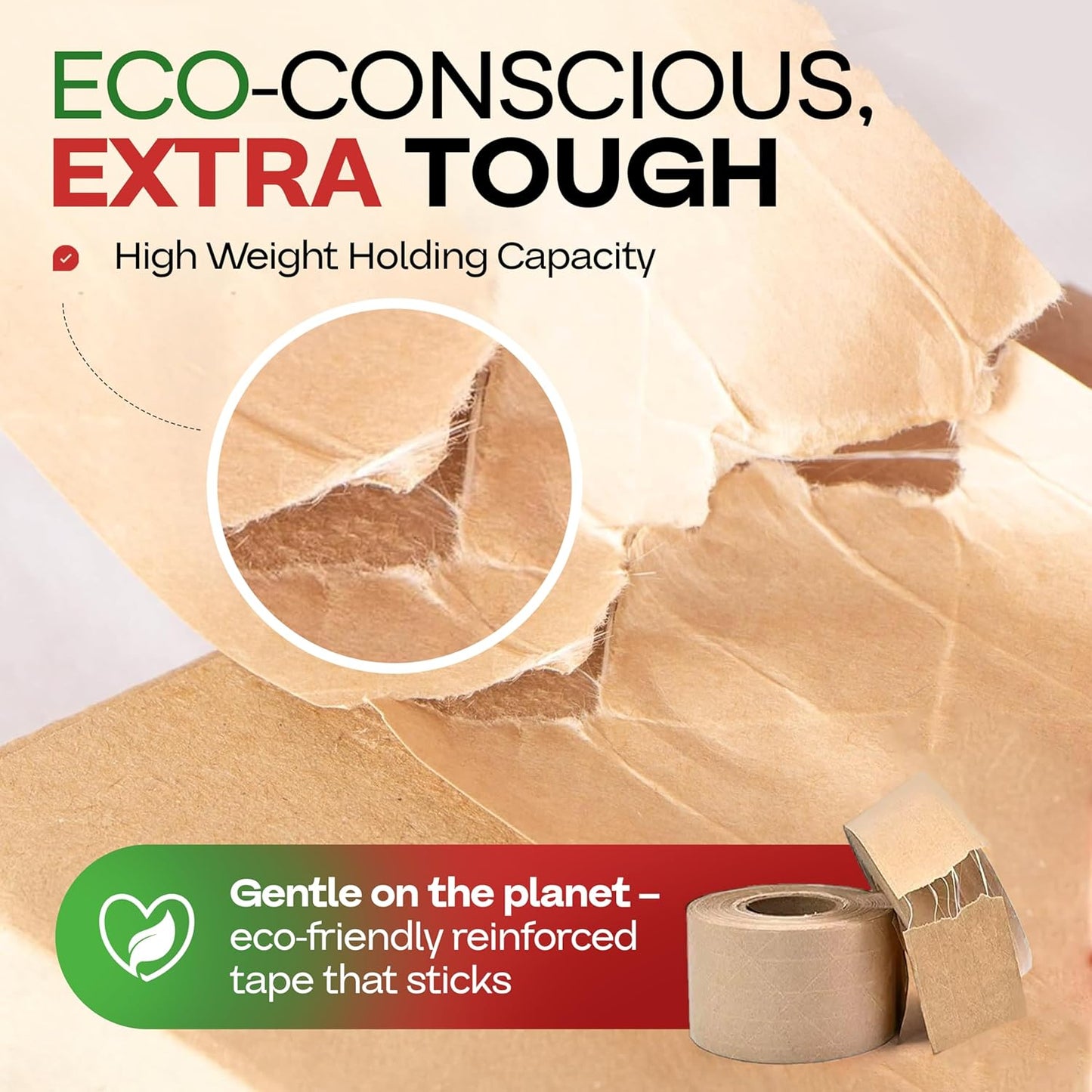 IDL Packaging 3" x 375 feet Reinforced Water-Activated Kraft Gummed Tape 70lb Thickness (Pack of 6) - Secure Paper Packing Tape for Secure Carton Sealing - Heavy-Duty for All Conditions, Brown