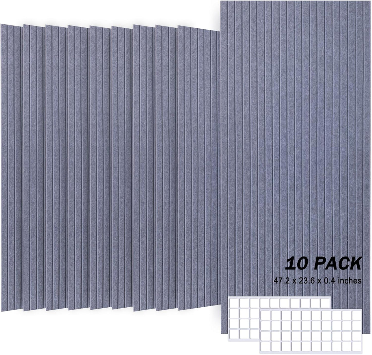 10 Pack Large Acoustic Panels, 48"X24"X0.4" Sound Proof Foam Panels for Walls, Sound Dampening Panels, Sound proof panels for walls, Soundproof Wall Panels for Home Studio&Office Decor.(Dark Grey)