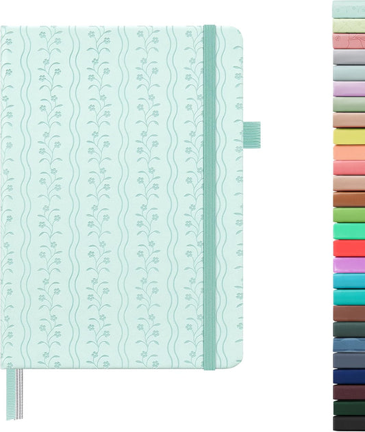 &And Per Se Lined Journal Notebook for Women&Men with Pattern, 160 Pages 100GSM Thick Paper, A5 Hardcover Journals for Writing(1 Pack, Light Blue)