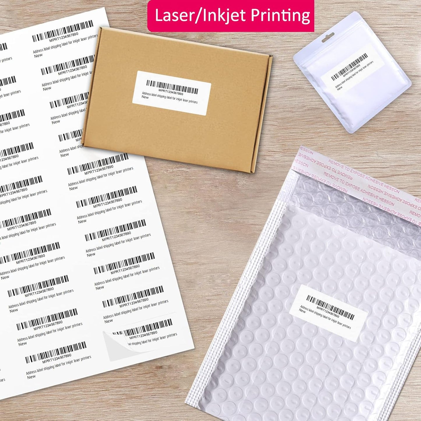 1" x 2-5/8" Shipping Address Labels 1500 Label Stickers Paper for Laser/Inkjet Printer 30 per Page Printable Mailing Labels - Matte, 50 Sheets